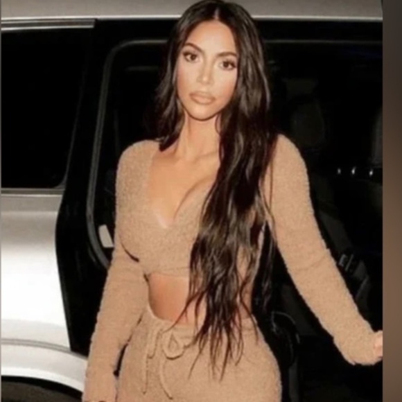 NWT Skims Cozy Wrap Knit Top Womens S/M Bone - Picture 1 of 11